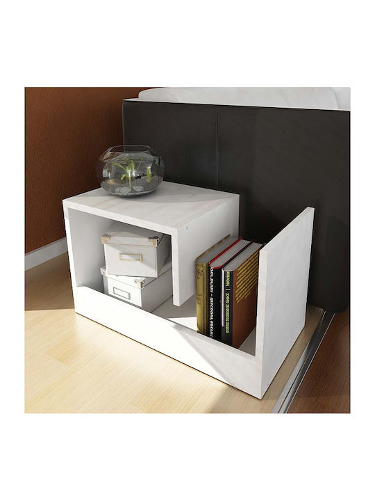 Rectangular Side Coffee Table Rosana Wooden White W35xL29.5xH60cm GP042-0092 1