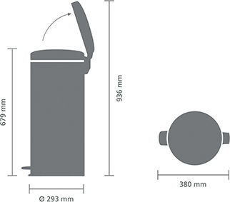 Brabantia Coș De Gunoi NewIcon Pedal Metalic Cu Pedală Negru 30lt