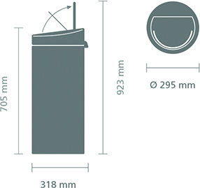 Brabantia Κάδος NewIcon Απορριμμάτων από Ανοξείδωτο Ατσάλι Push Steel Matt 30lt