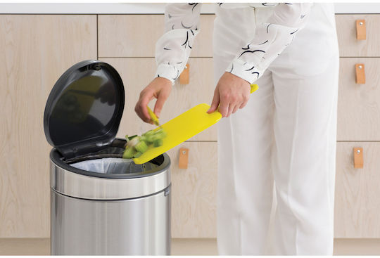 Brabantia Κάδος NewIcon Απορριμμάτων από Ανοξείδωτο Ατσάλι Push Steel Matt 30lt