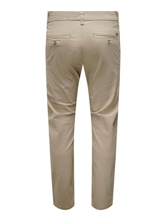 Pantaloni Chino Elastic Beige