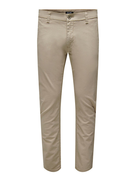 Pantaloni Chino Elastic Beige