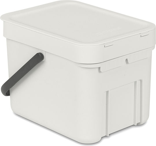 Brabantia Sort & Go Кошче Отпадъци Пластмасов Light Grey 6лт 1бр Brabantia Sort & Go Кошче Отпадъци Пластмасов Light Grey 6лт 1бр