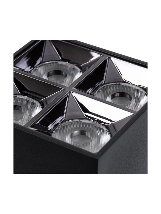 GloboStar Luminar Superior LED Alb Natural Spot cu 4 Lumini în Culoare Negru