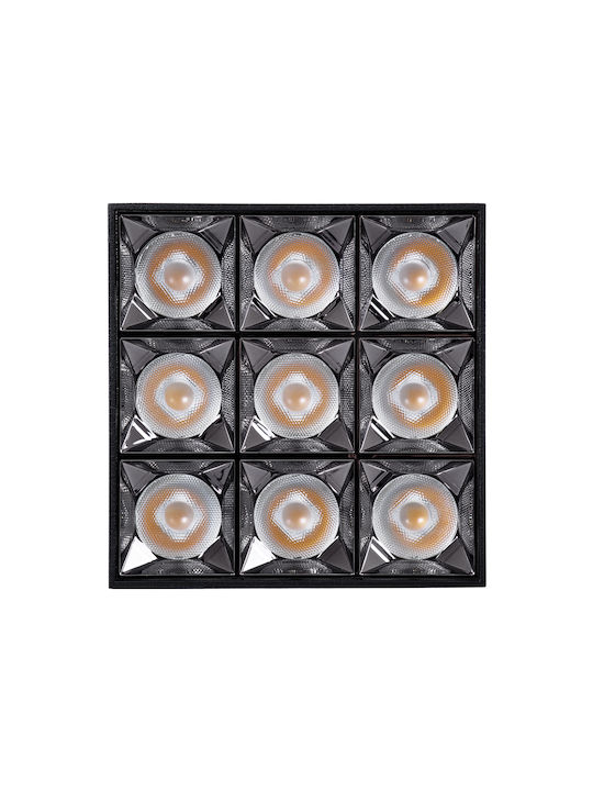 GloboStar Luminar Superior LED Natürliches Weiß Spot mit 9 Lichtern in Schwarz Farbe