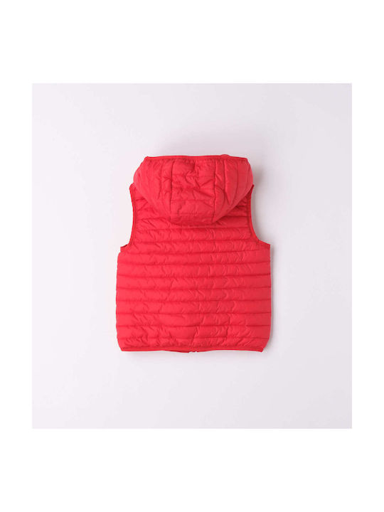 iDO Boys Casual Jacket Red Sleeveless with Ηood 4