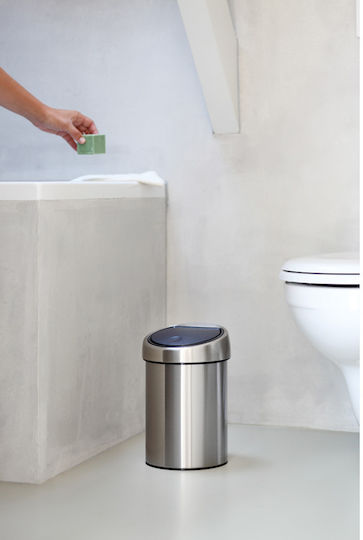 Brabantia Кошче Touch Bin за Боклук от Неръждаема Стомана Тласък Матирана Стомана FPP 3л
