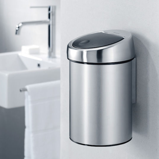 Brabantia Кошче Touch Bin за Боклук от Неръждаема Стомана Тласък Матирана Стомана FPP 3л