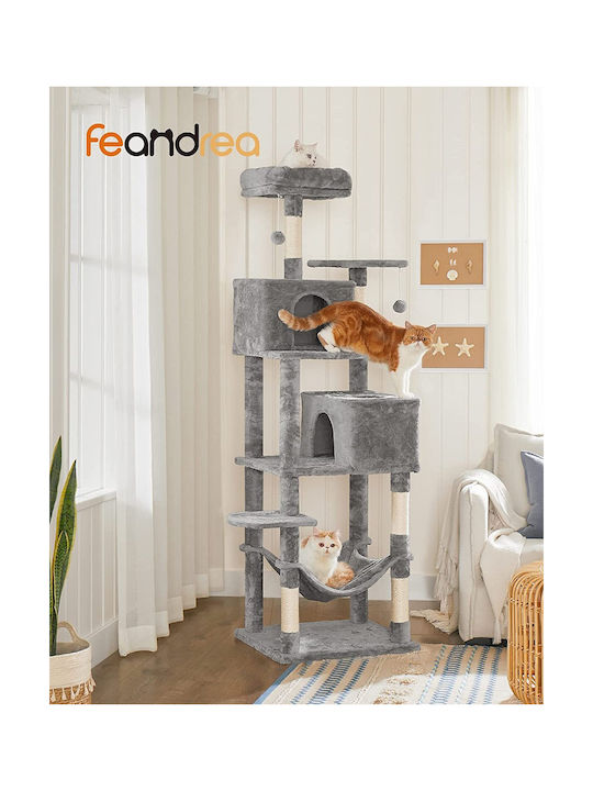 Feandrea Scratching Post Cat Trees Gray 9 levels 60x50x184cm