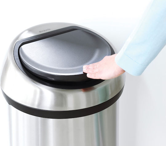 Brabantia Κάδος Touch Bin Απορριμμάτων από Ανοξείδωτο Ατσάλι Push Matt Steel 60lt