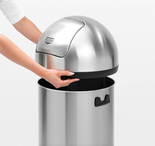 Brabantia Κάδος Απορριμμάτων από Ανοξείδωτο Ατσάλι Push Matt Steel 60lt