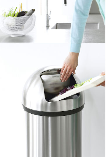 Brabantia Κάδος Απορριμμάτων από Ανοξείδωτο Ατσάλι Push Matt Steel 60lt