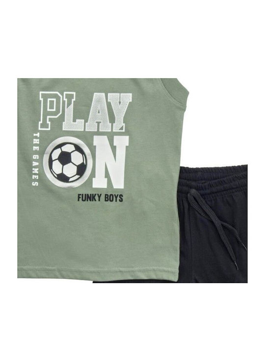 Funky Kids Set with Shorts Summer 2pcs Khaki