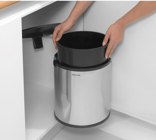 Brabantia Κάδος Απορριμμάτων για Ντουλάπι από Ανοξείδωτο Ατσάλι Brilliant Steel 15lt