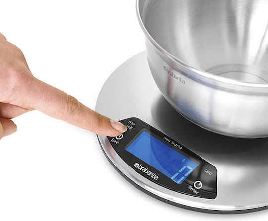 Brabantia Matt Steel Ψηφιακή Ζυγαριά Κουζίνας έως 5kg Λευκή