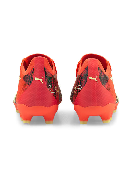PUMA Ultra Mach Low Football Shoes FG/AG with Cleats Orange