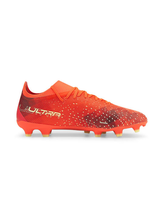 PUMA Ultra Mach Low Football Shoes FG/AG with Cleats Orange