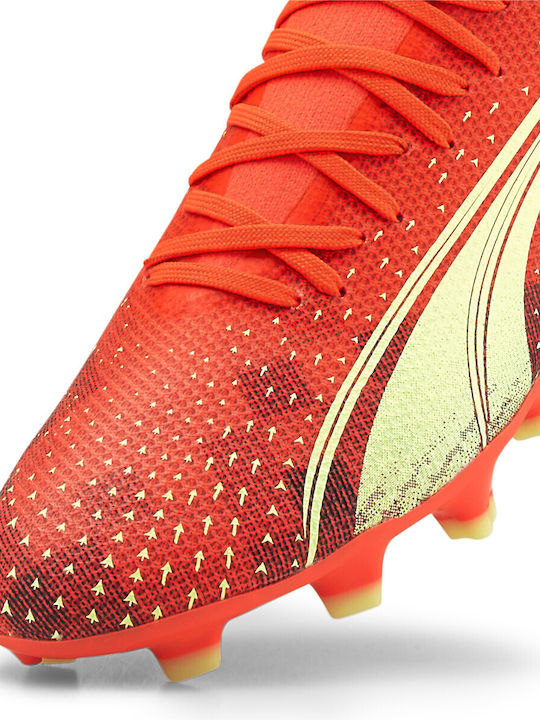 PUMA Ultra Mach Low Football Shoes FG/AG with Cleats Orange