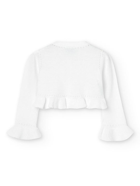 Boboli Girls Bolero Jacket with Buttons White