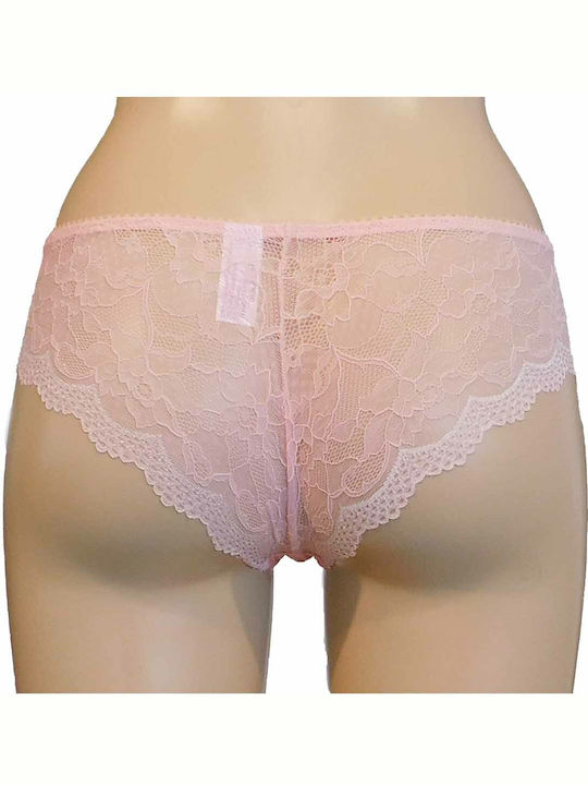 WOMEN'S BRAZILIAN LACE BRIEFS NORDDIVA DINA - PINK