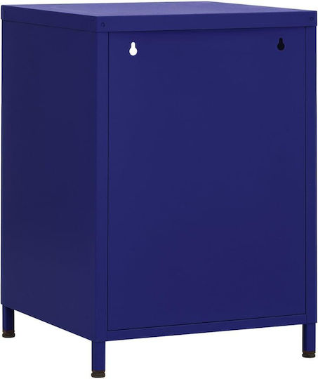 Metallic Bedside Table Ναυτικό Μπλε 35x35x51cm