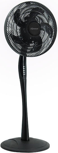 Diplomat DX-555RC Ανεμιστήρας Ορθοστάτης 55W Διαμέτρου 72cm Μαύρος