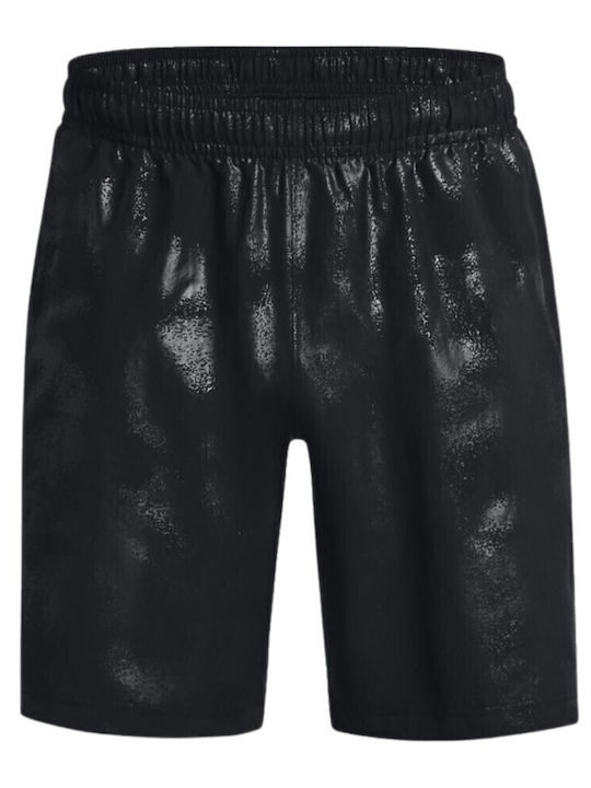 Woven Emboss Men's Athletic Shorts Black