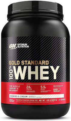 Optimum Nutrition Gold Standard 100% Whey Proteină din Zer cu Aromă de Fursecuri și cremă 908gr