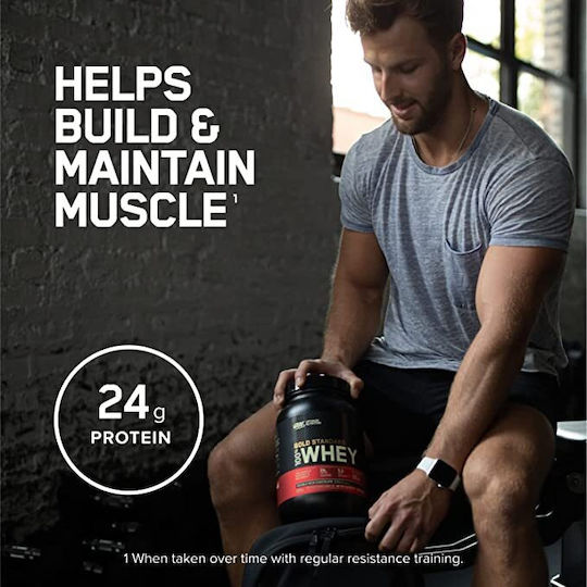 Optimum Nutrition Gold Standard 100% Whey Протеин от Суроватка с Вкус Delicious Strawberry 2.27kg