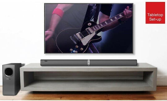 Crystal Audio CASB240 Soundbar 2.1 Bluetooth 240W με Τηλεχειριστήριο Μαύρο