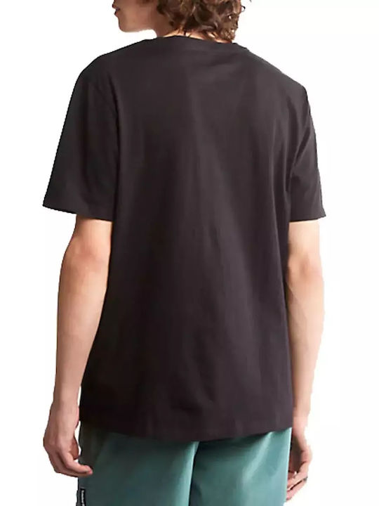 Timberland Stack T-shirt Bărbătesc cu Mânecă Scurtă Negru