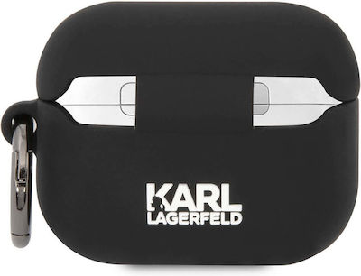 Karl Lagerfeld Karl Head 3D Silicone Case with Keychain Black for Apple AirPods Pro