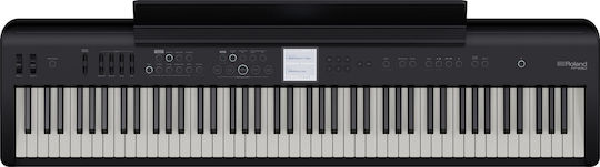 Roland Electric Stage Piano FP-E50 Set with 88 Weighted Keys Built-in Speakers and Connection with Headphones and Computer Black
