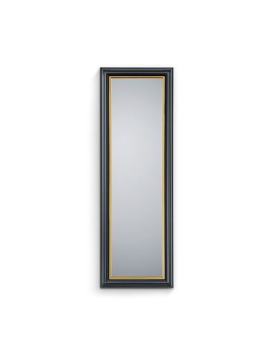 Mirrors & More Ina Като Огледало за Стена Пълноразмерно с Black and gold Пластмаса Рамка 150x50см 1бр