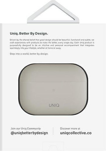 Uniq Lino Θήκη Σιλικόνης με Γάντζο σε Μπεζ χρώμα για Apple AirPods Pro