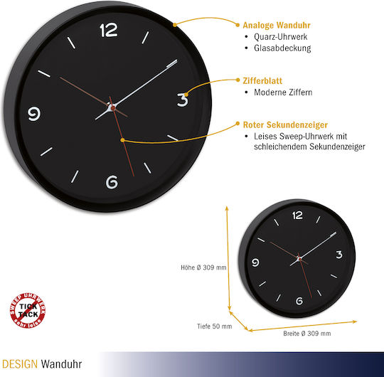 TFA Wall Clock Plastic Ø30.9cm TFA Wall Clock Plastic Ø30.9cm