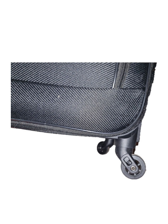 Ormi Large Fabric Black Travel Suitcase With 4 Wheels Height 70cm