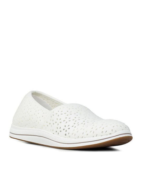 Clarks Γυναικεία Μοκασίνια σε Λευκό Χρώμα