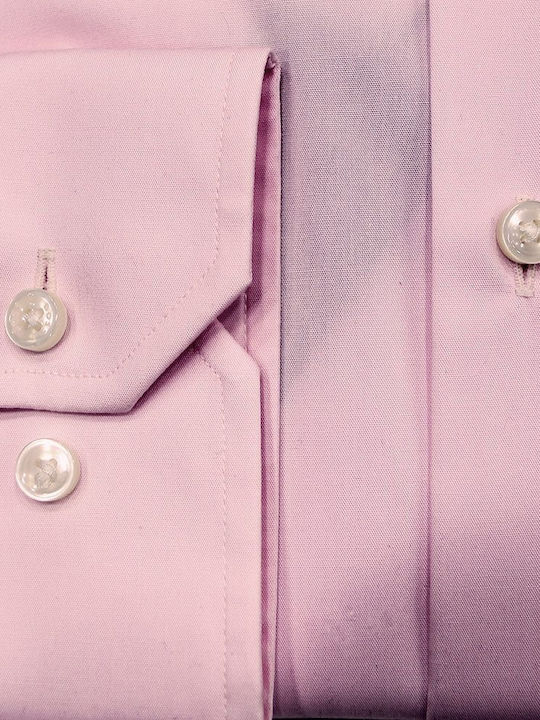 Long-sleeved Cotton Shirt Pastel Pink