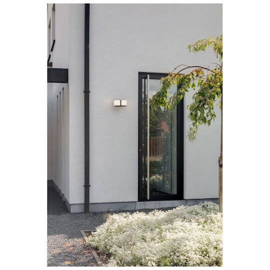 Lutec Cuba Wall-Mounted Outdoor Ceiling Light LED IP54 24.4W with Natural White Light Double Beam 10x14.7x21.3εκ.