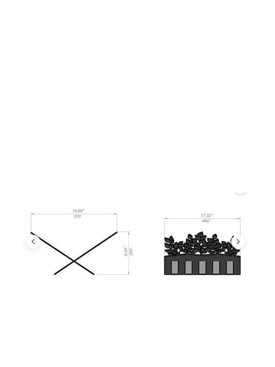 250500400SA1 Metalic Raft Depozitare lemne 44x25x25cm Argintiu