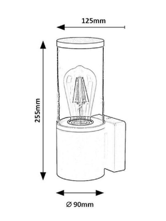 Rabalux Wellington Wall-Mounted Outdoor Lantern E27 IP44