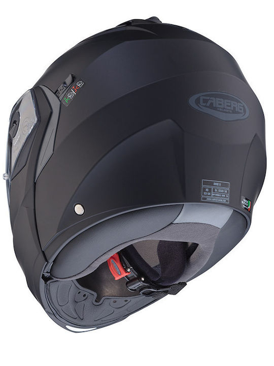 Caberg Duke-X Matt Black Κράνος Μηχανής Flip-Up ECE 22.06 1550gr με Pinlock και Sunvisor