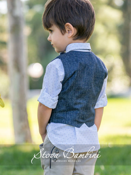 Stova Bambini Βαπτιστικό Κοστούμι με Γιλέκο για Αγόρι 6τμχ