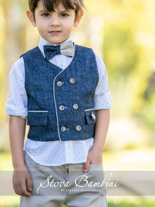 Stova Bambini Βαπτιστικό Κοστούμι με Γιλέκο για Αγόρι 6τμχ