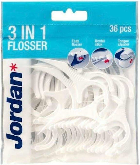 Jordan 3-in-1 Flosser with Handle White 36pcs