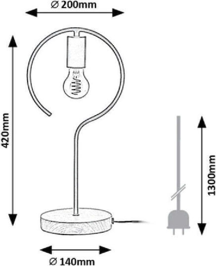 Rabalux Rufin Decorative Lamp with Socket for Bulb E27 Brown