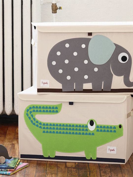 3 Sprouts Kids Fabric Foldable Toy Storage Box Crocodile Green 61x37x38cm