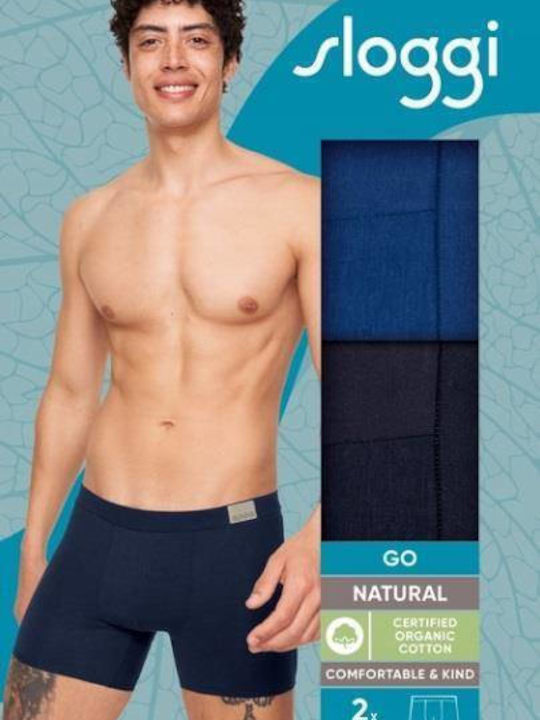 Go Natural Men's Boxers Blue 2Pack