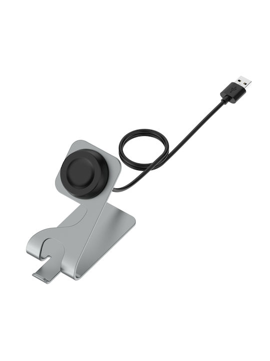 Metallische Ladestation Ladegerät für Huawei Watch GT2 Pro Silber